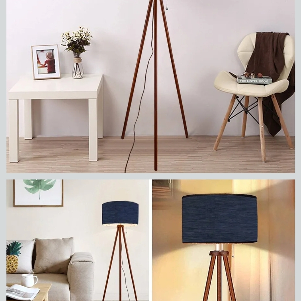 Elegant Brown Tripod Floor Lamp